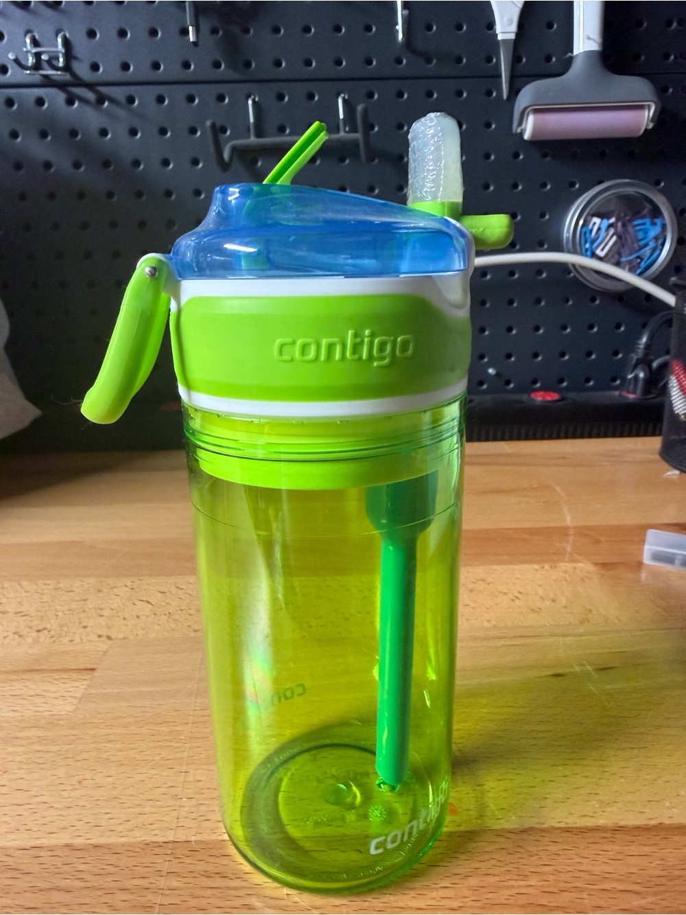 Contigo Lime Green and Blue Kids Snack and Drink Cup with Straw